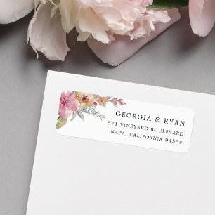 Painted Blooms Return Address Label