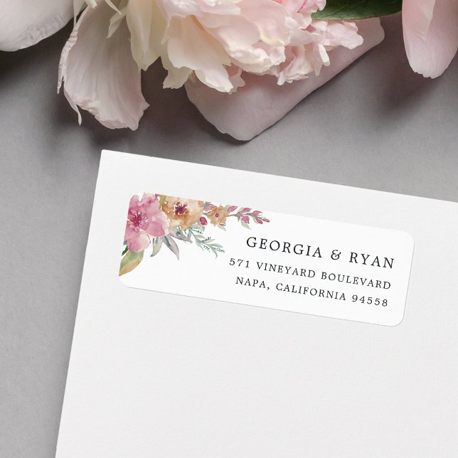 Painted Blooms Return Address Label (Creator Uploaded)