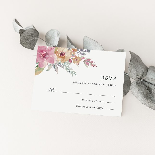 Painted Blooms RSVP Card (Creator Uploaded)