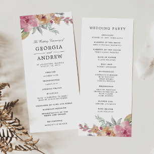 Painted Blooms Wedding Ceremony Program
