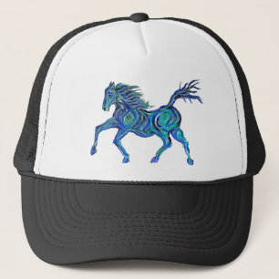 Painted Blue Horse Trucker Hat