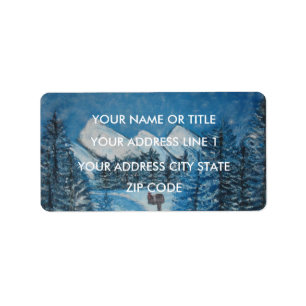 Painted Blue Winter-ADDRESS MAILING LABELS