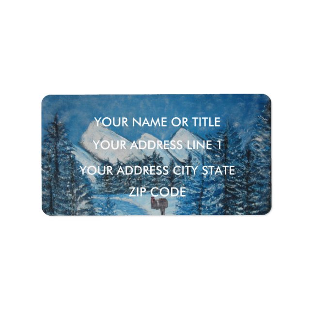 Painted Blue Winter-ADDRESS MAILING LABELS (Front)