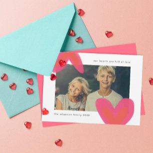 Painted Bold Hearts Valentine Holiday Photo