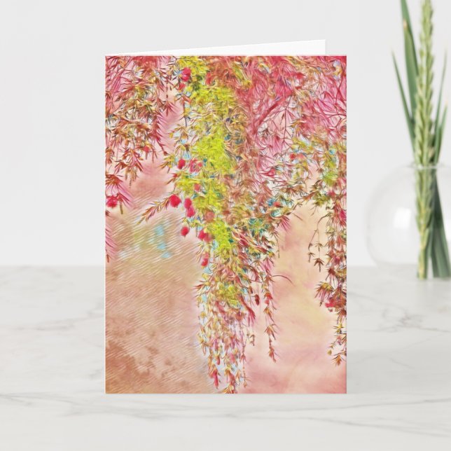 Painted Bottlebrush Tree Art Note Card (Front)