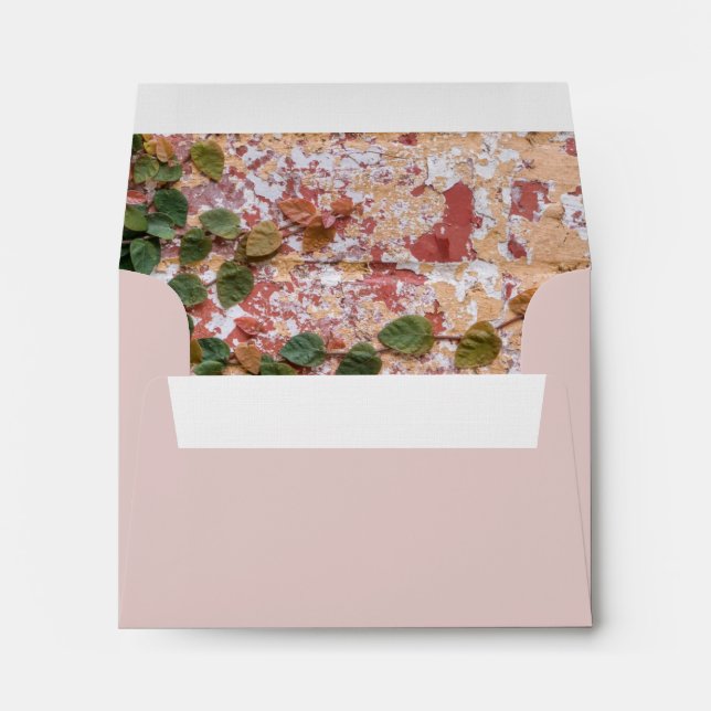 Painted Brick Green Ivy Wedding Card Envelope (Back (Bottom))