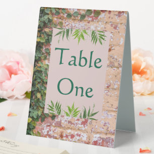 Painted Bricks Green Ivy Wedding Table Numbers