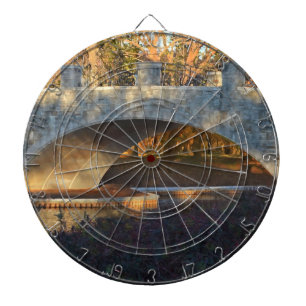 Painted Bridge At Sunset by Shirley Taylor Dartboard
