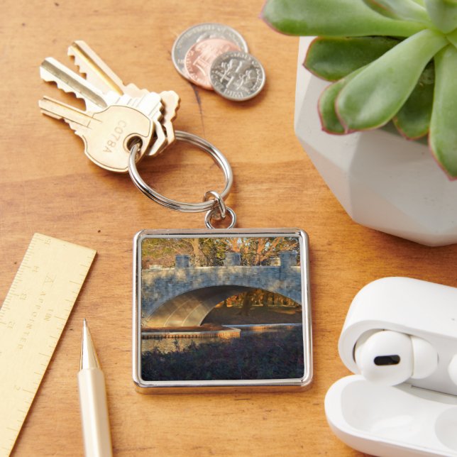 Painted Bridge at Sunset by Shirley Taylor Key Ring (Desk)