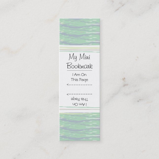 Painted Brush Stroke Pattern Mini Page Marker Business Card (Front)
