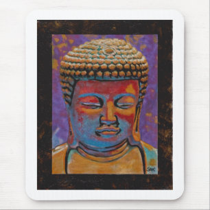 Painted Buddha, Framed Mouse Pad