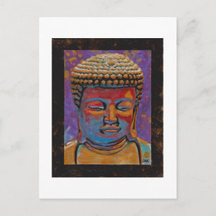 Painted Buddha, Framed Postcard