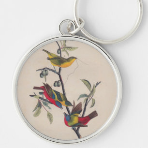 Painted Bunting Audubon Prints Key Ring