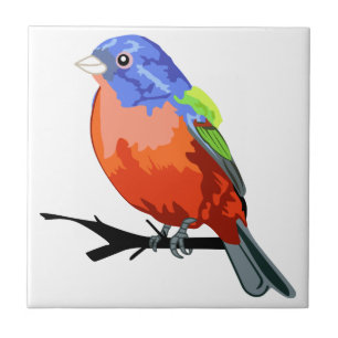 Painted Bunting Ceramic Tile