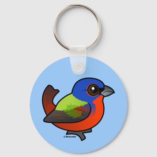 Painted Bunting Key Ring (Front)