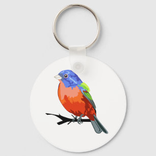 Painted Bunting Key Ring