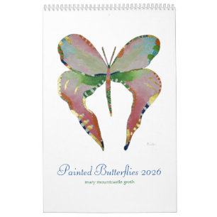 Painted Butterflies 2025 Vertical Calendar