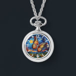 Painted Butterfly Starry Night Sky Elegant Womans Watch<br><div class="desc">Painted Butterfly Starry Night Sky Elegant Womans Watches features a trendy colourful painted butterfly with the moon and stars in the background. Created by Evco Studio www.zazzle.com/store/evcostudio</div>