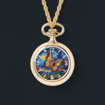 Painted Butterfly Starry Night Sky Elegant Womans Watch<br><div class="desc">Painted Butterfly Starry Night Sky Elegant Womans Watches features a trendy colourful painted butterfly with the moon and stars in the background. Created by Evco Studio www.zazzle.com/store/evcostudio</div>