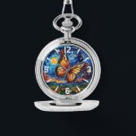 Painted Butterfly Starry Night Sky Elegant Womans Watch<br><div class="desc">Painted Butterfly Starry Night Sky Elegant Womans Watches features a trendy colourful painted butterfly with the moon and stars in the background. Created by Evco Studio www.zazzle.com/store/evcostudio</div>