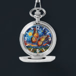 Painted Butterfly Starry Night Sky Elegant Womans Watch<br><div class="desc">Painted Butterfly Starry Night Sky Elegant Womans Watches features a trendy colourful painted butterfly with the moon and stars in the background. Created by Evco Studio www.zazzle.com/store/evcostudio</div>