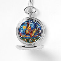 Painted Butterfly Starry Night Sky Elegant Womans