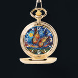 Painted Butterfly Starry Night Sky Elegant Womans Watch<br><div class="desc">Painted Butterfly Starry Night Sky Elegant Womans Watches features a trendy colourful painted butterfly with the moon and stars in the background. Created by Evco Studio www.zazzle.com/store/evcostudio</div>