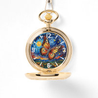 Painted Butterfly Starry Night Sky Elegant Womans