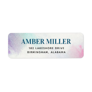 Painted Canvas Return Address Label