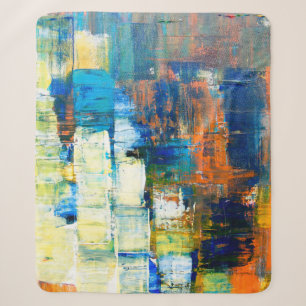 Painted canvas texture. Red and blue shading on ca Sherpa Blanket