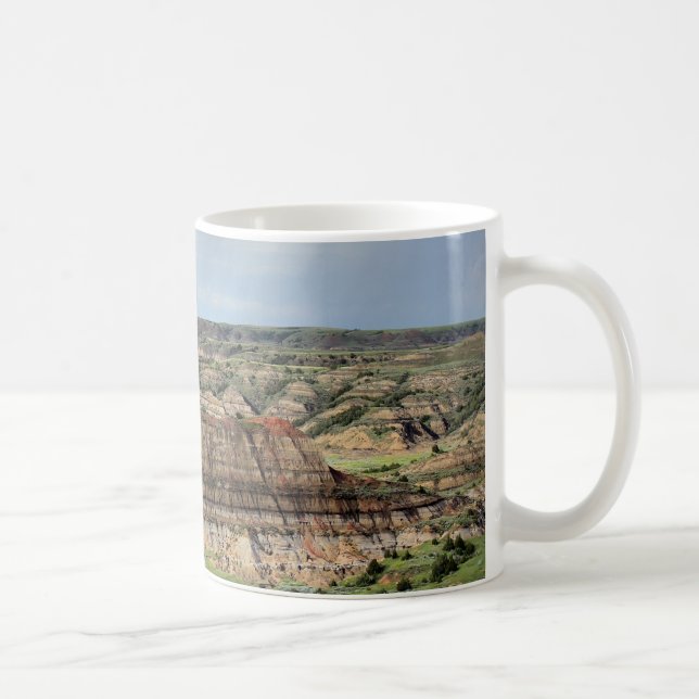 Painted Canyon in the Badlands of North Dakota Coffee Mug (Right)