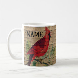 Painted Cardinal Bird Design Coffee Mug Cup