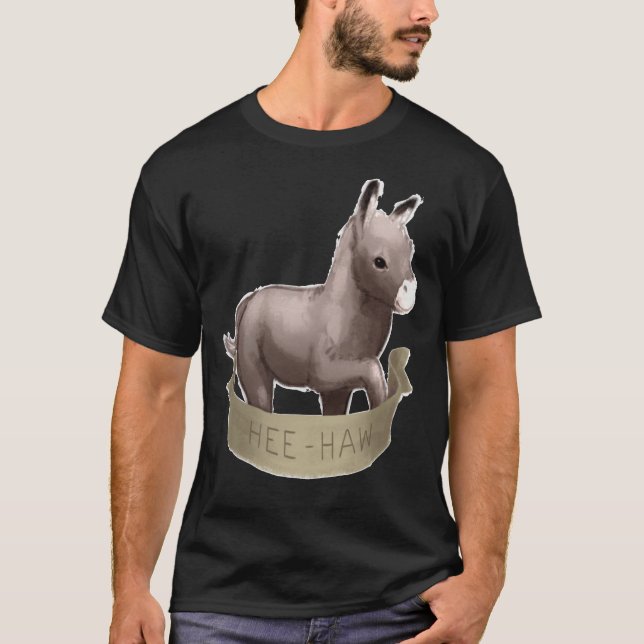 Painted Cartoon Baby Foal Donkey T-Shirt (Front)