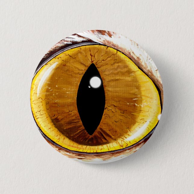 Painted Cat's Eye 6 Cm Round Badge (Front)