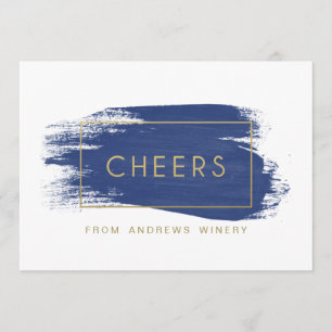 Painted Cheers Corporate Holiday Thank You Card