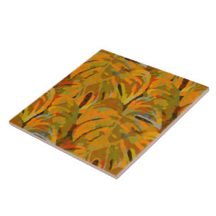 Painted Cheesey Jungle Z Ceramic Tile