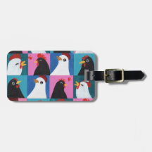 Painted Chicken Luggage Tag