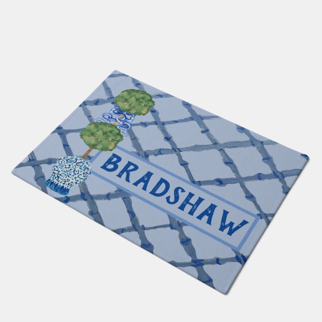 Painted Chinoiserie Ginger Jars Jar Doormat (Angled)