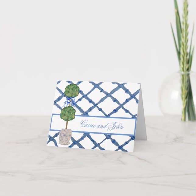 Painted Chinoiserie Ginger Jars Jar  Thank You Card (Front)