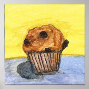 Painted Chocolate Chip Muffin Canvas Print