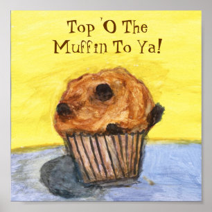 Painted Chocolate Chip Muffin Poster