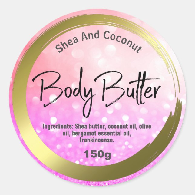 Painted Circle Shea Purple Pink Body Butter Labels (Front)