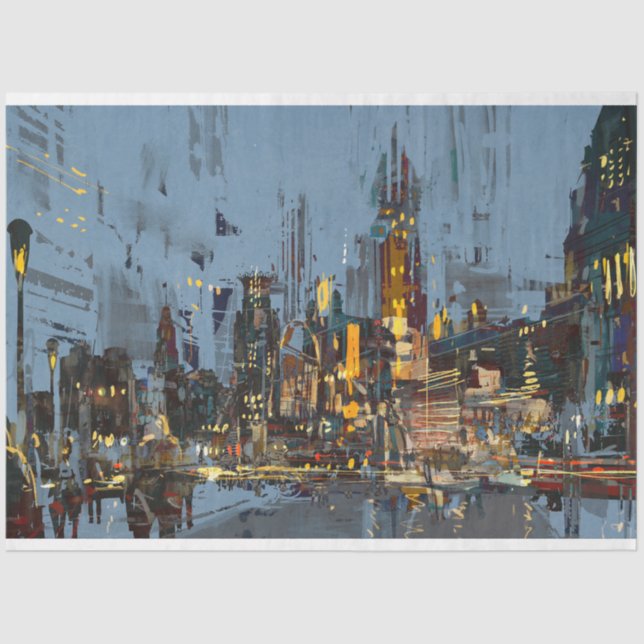 Painted City at Night  Tissue Paper (Front)