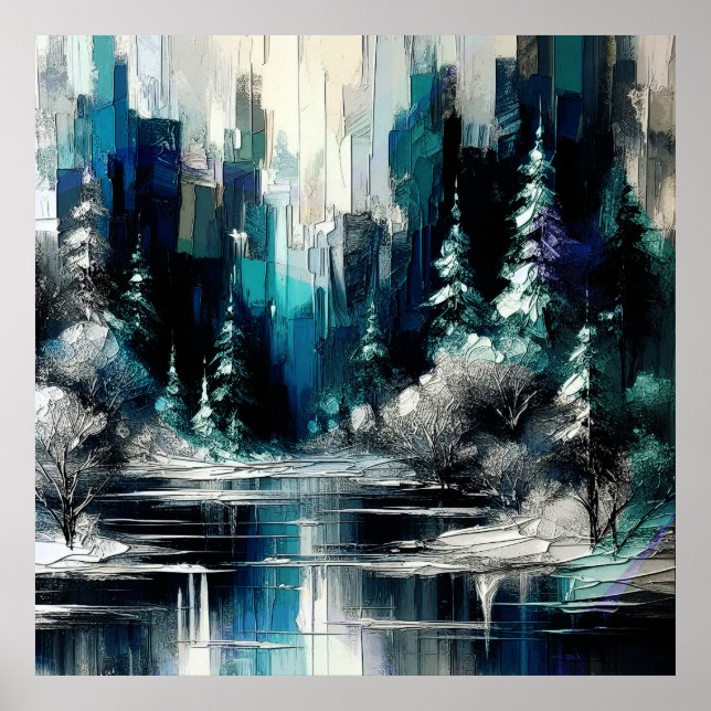 Painted City Winter Scene 1006 Poster (Front)