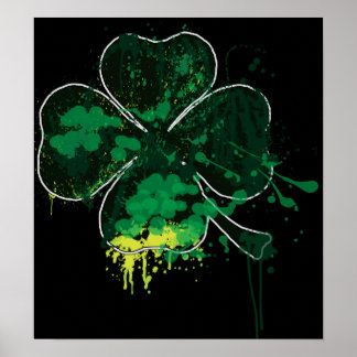 Painted Clover Poster