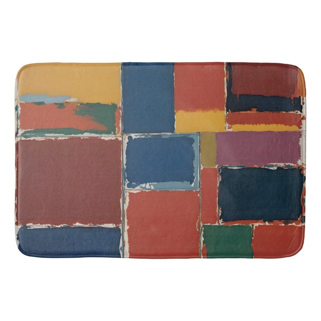 Painted Colour Blocks Bath Mat (Front)