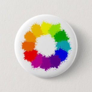Painted Colour Wheel Artist and Art Teacher 6 Cm Round Badge
