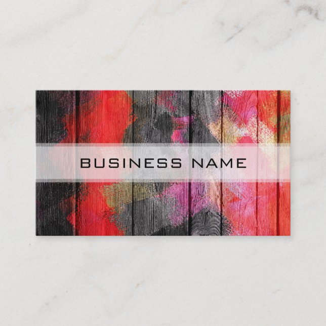 Painted Colour Wood Look #4 Business Card (Front)