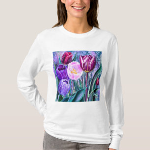 Painted Colourful Tulips T-Shirt