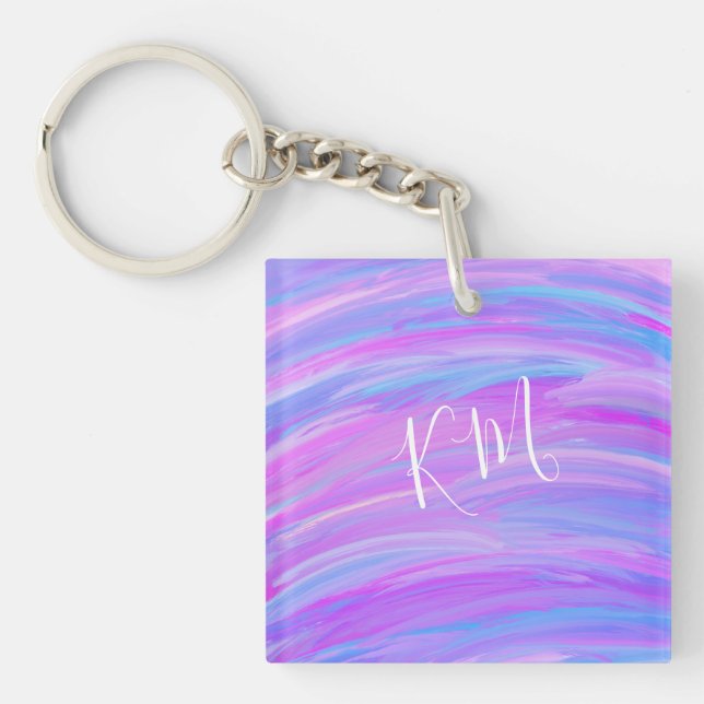Painted Colours Personalised Acrylic Keychain (Front)